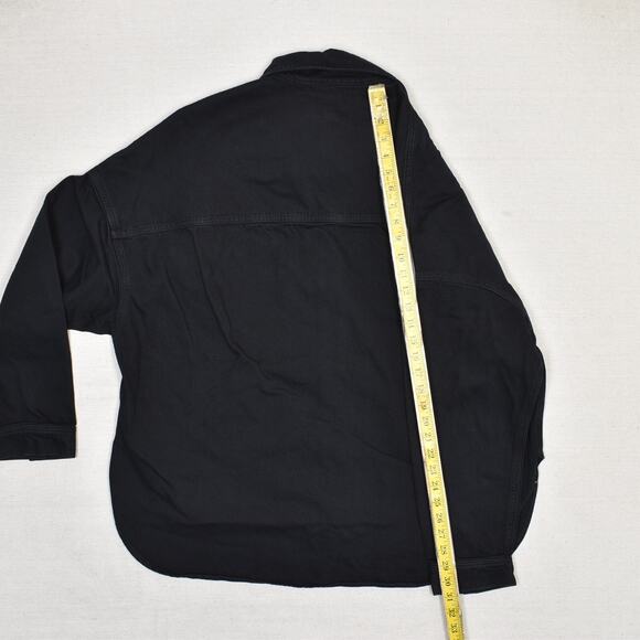 NEW Express Women Button Shirt Jacket Long Sleeve Cotton Black Size M Edition - Picture 6 of 8